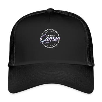 bester Gamer Gaming PC spielen Computer Geschenk - Trucker Cap - Schwarz/Schwarz - Vorne