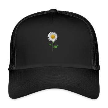 daisy flower daisy buttercup white yellow - Trucker Cap - black/black - Front