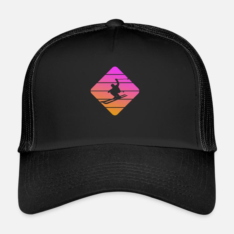 Skifahrer - Trucker Cap - Schwarz/Schwarz