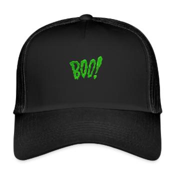 Boo slime green creepy halloween ghost ghost h - Trucker Cap - black/black - Front