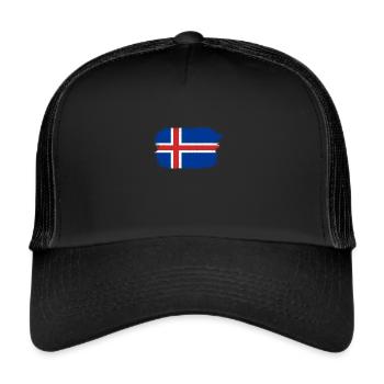 Islande Reykjavik cadeau - Casquette trucker  - noir/noir - Devant
