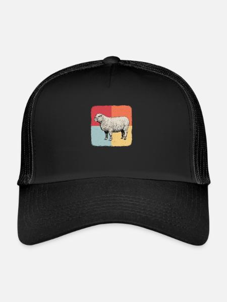 Schafbock Schaf Lamm Cooles Geschenk - Trucker Cap - Schwarz/Schwarz