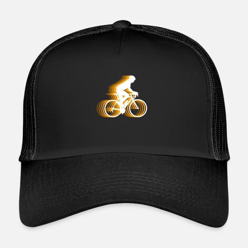 Lightning Bicycle Ride - cyclist with fire effect - Trucker Cap - black/black