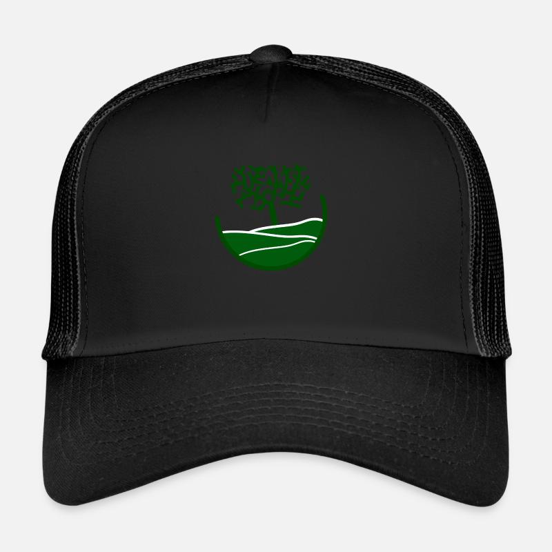 Baum Kunst grün - Trucker Cap - Schwarz/Schwarz