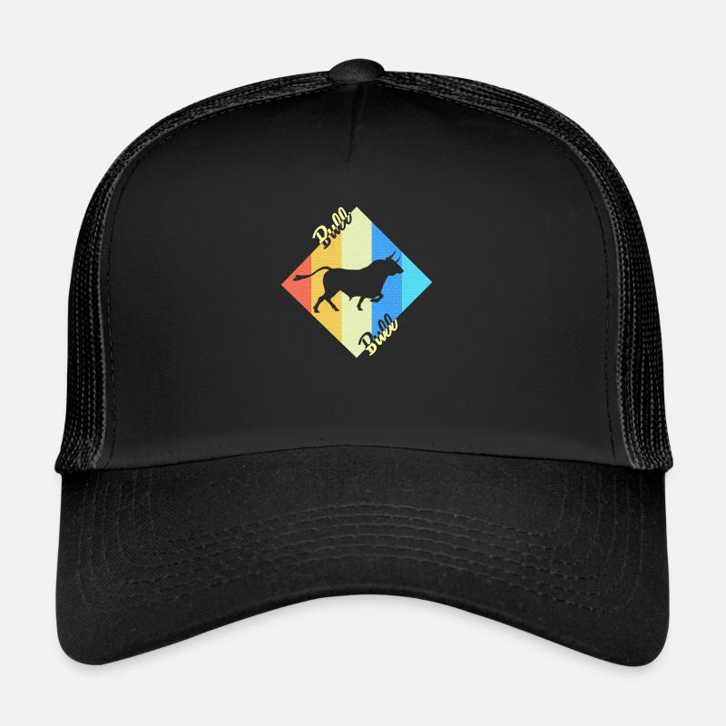 Bull Bull Cow Retro Gift - Trucker Cap - black/black