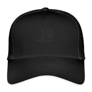 Camino de Santiago. Saint-Jacques. T-shirt thé - Casquette trucker  - noir/noir - Devant