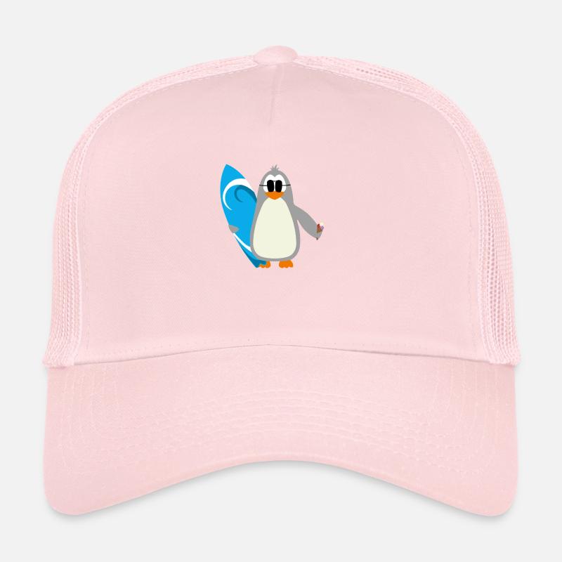 Idée cadeau de crème glacée de pingouin surfer sunglasses Casquette trucker 