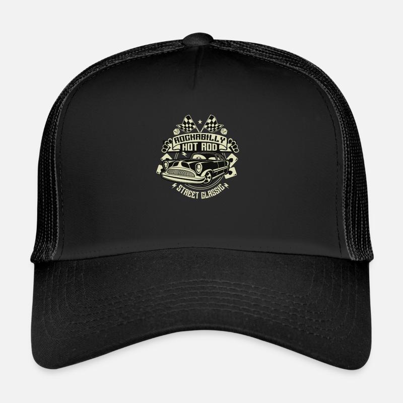 Rockabilly Hotrod - Trucker Cap - Schwarz/Schwarz