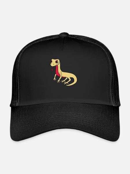 lézard gecko serpent reptile - Casquette trucker  - noir/noir - Devant