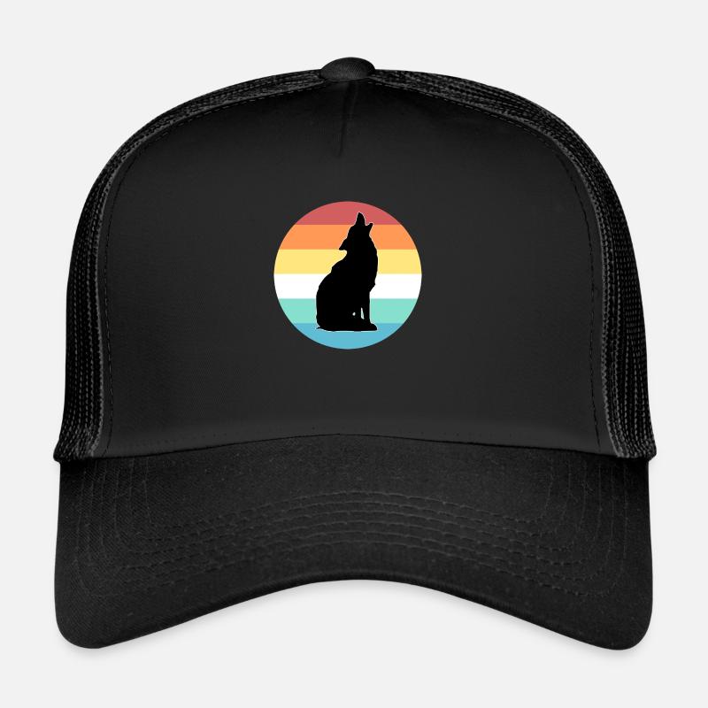 loup - Casquette trucker  - noir/noir