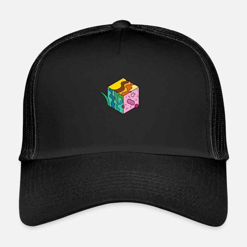 Cube Dimensions Optical Illusion Gift Idea Trucker Cap
