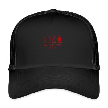 Haus vom Nikolaus - Trucker Cap - Schwarz/Schwarz - Vorne