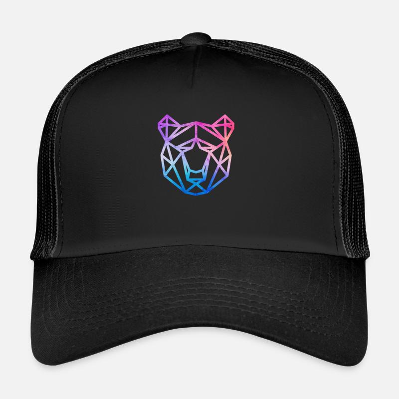 Bär geometrisch - Trucker Cap - Schwarz/Schwarz