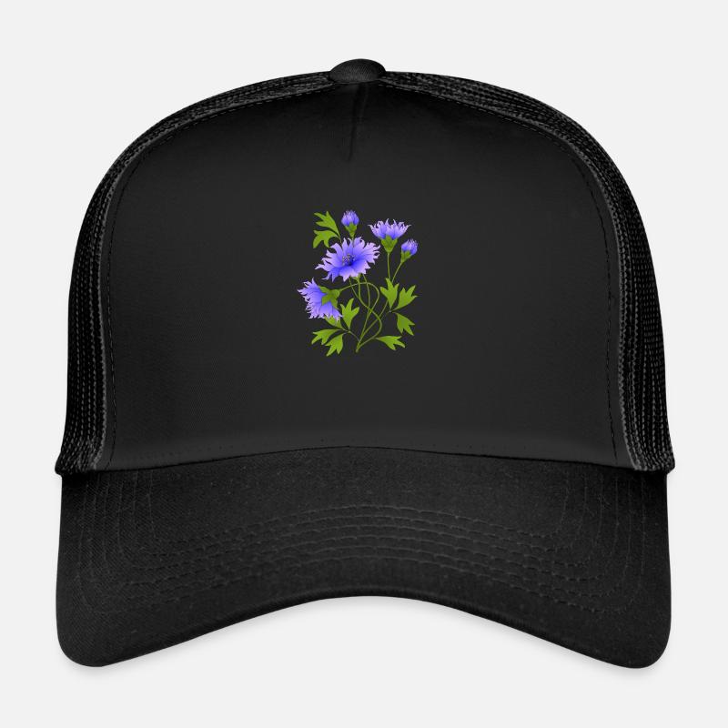 Blumen - Trucker Cap - Schwarz/Schwarz