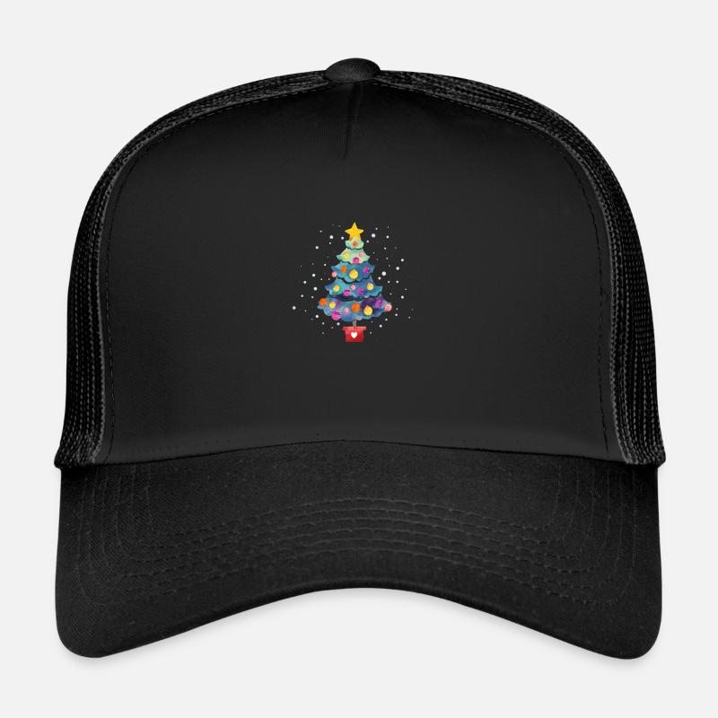 Weihnachtsbaum - Geschenkidee für Weihnachten - Trucker Cap - Schwarz/Schwarz