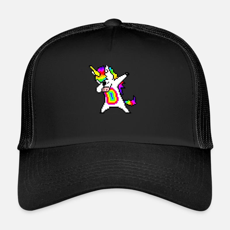 Regenbogen Einhorn Pixelart Trucker Cap