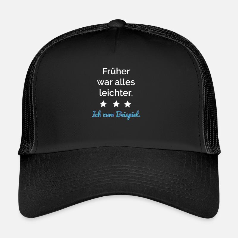 Tout était plus facile, par exemple - Casquette trucker  - noir/noir