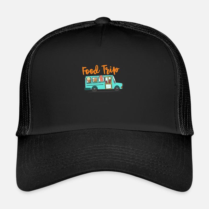 Voyage alimentaire! Visite de restauration rapide - Casquette trucker  - noir/noir