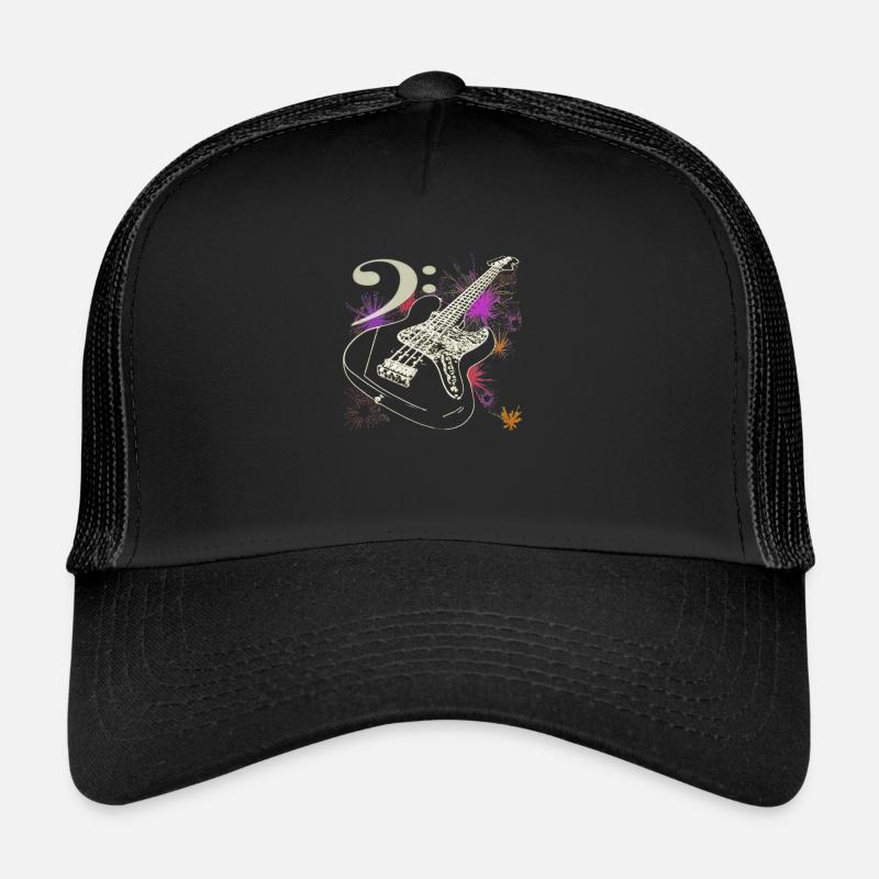 Basse Guitare Avec Basses Partitions - Casquette trucker  - noir/noir