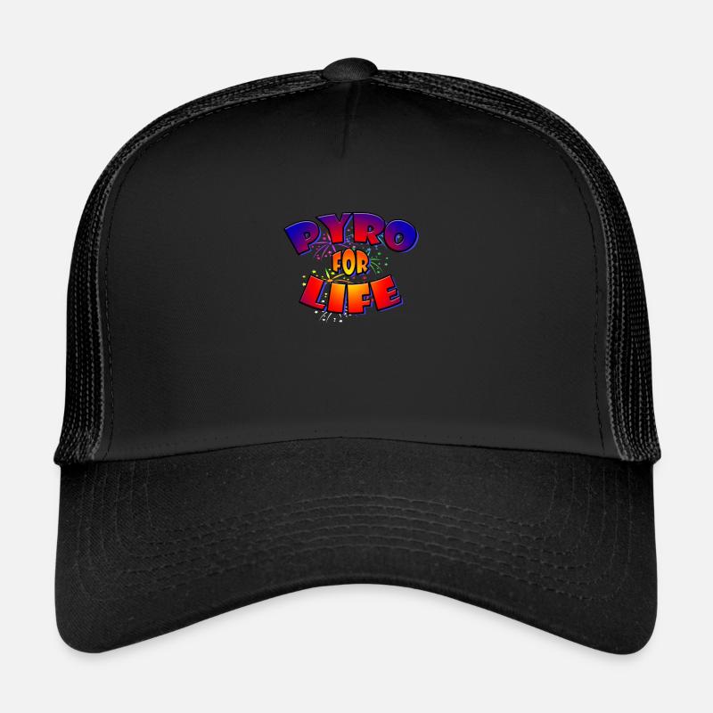 Feuerwerk Silvester Pyro for life - Trucker Cap - Schwarz/Schwarz