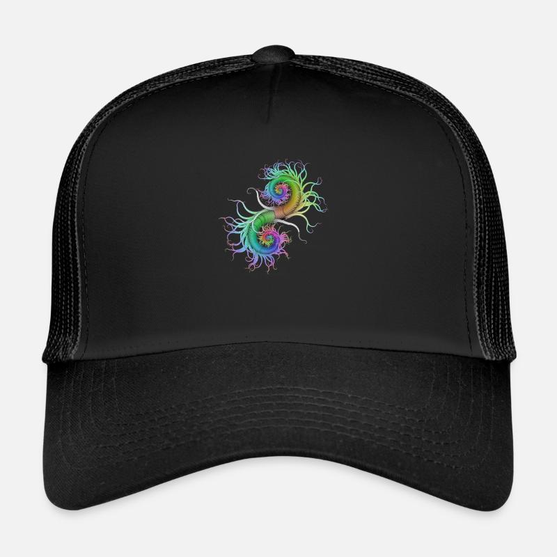 Psychedelisch Seepferchen Abstrakte Kunst Goa Psy Trucker Cap