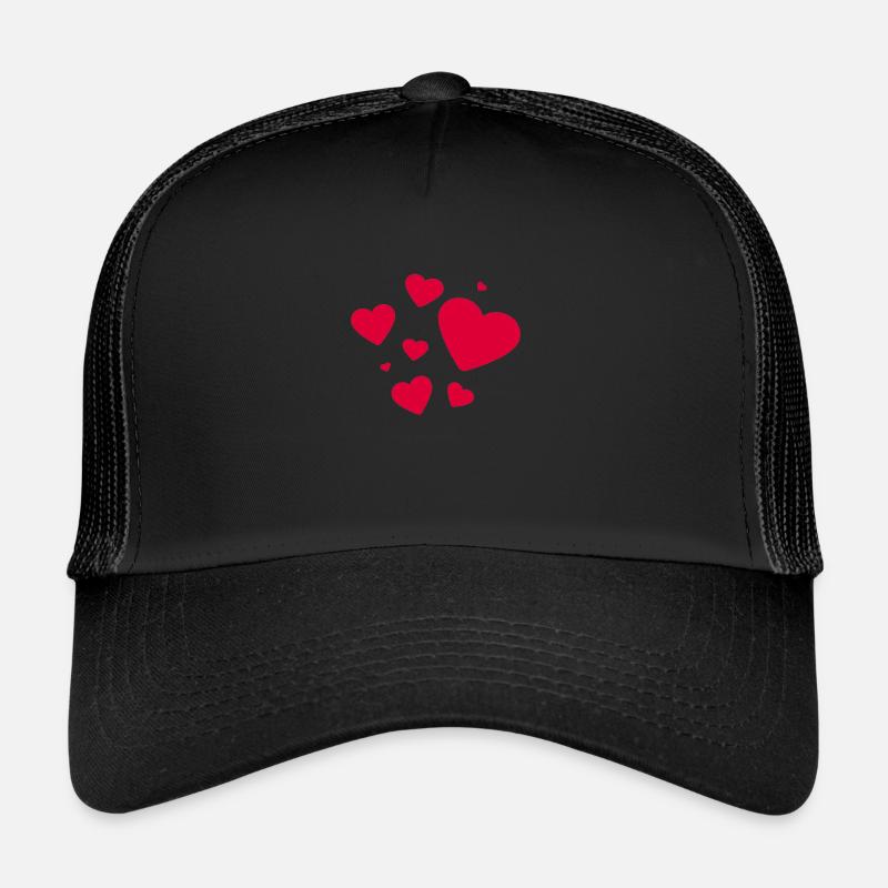 Herzchen - Trucker Cap - Schwarz/Schwarz