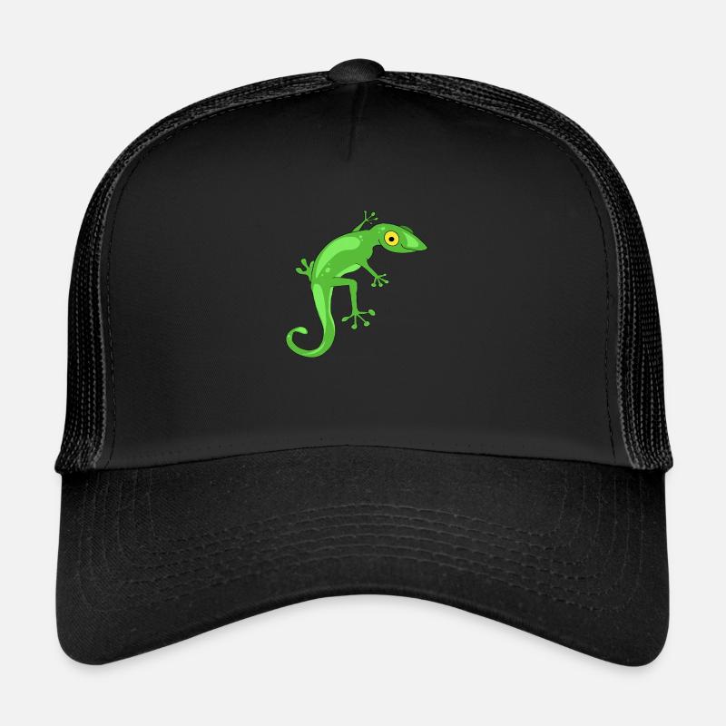 Eidechse - Trucker Cap - Schwarz/Schwarz