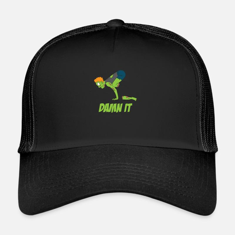 Zombie in Krähe Yoga Position - Trucker Cap - Schwarz/Schwarz