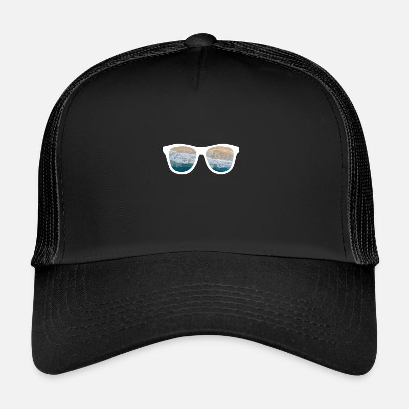 Urlaubs Brille - Trucker Cap - Schwarz/Schwarz