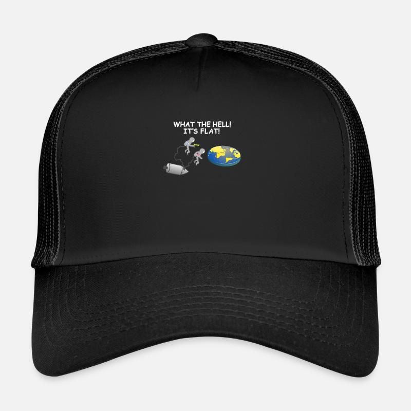 It’s Flat Meme Flat Earth Society Funny T-Shirt - Trucker Cap - Schwarz/Schwarz