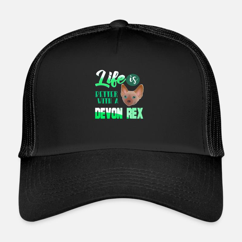 Katze Devon Rex Kätzchen Miau Miezekatze Geschenk Trucker Cap
