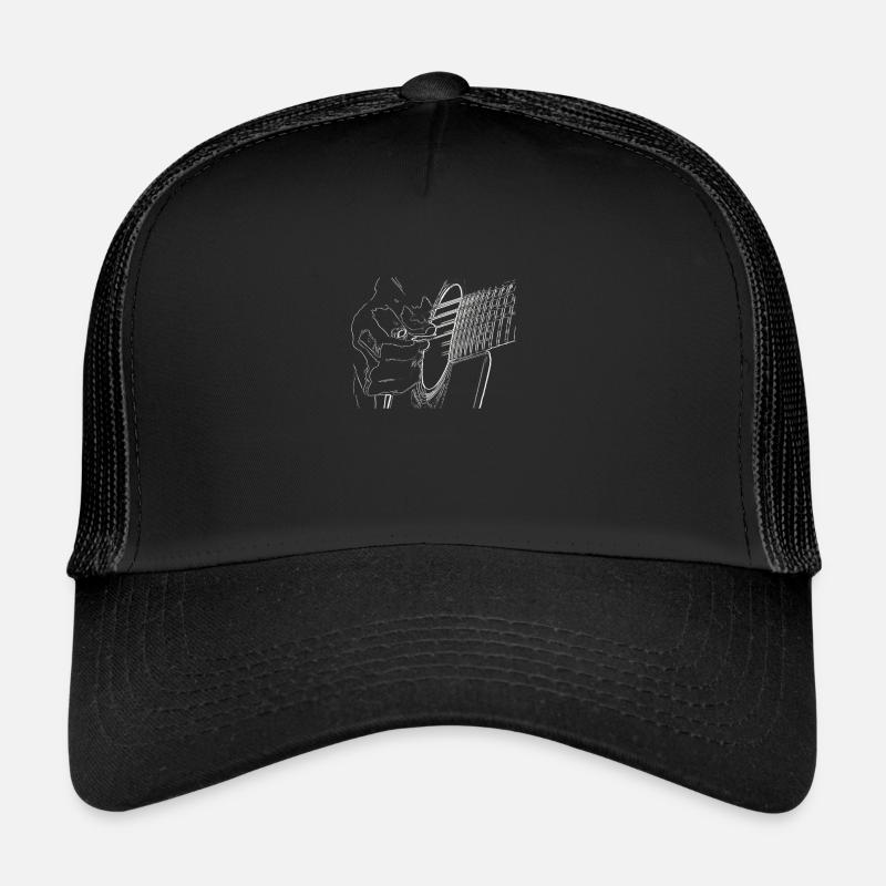Guitar hand drawing guitar player Trucker Cap