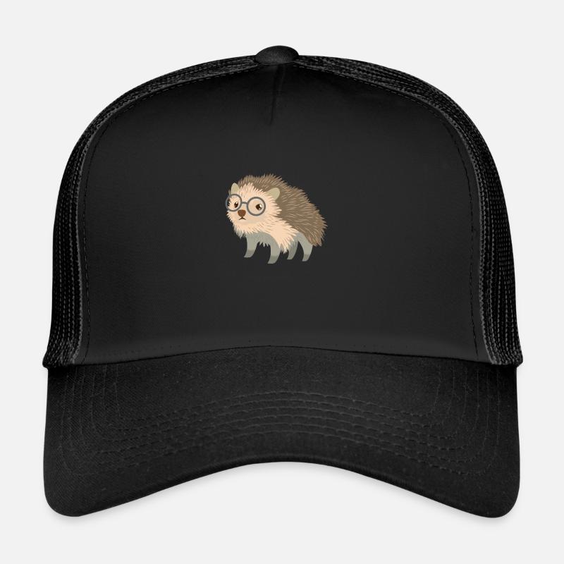 mignon petit hérisson geek dans des verres Casquette trucker 