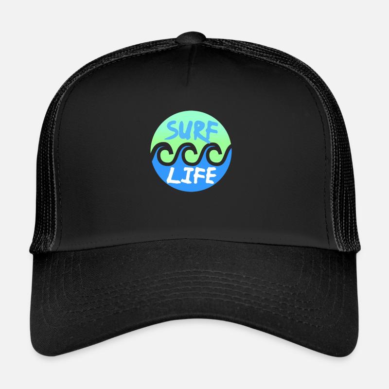 Surfen - Trucker Cap - Schwarz/Schwarz