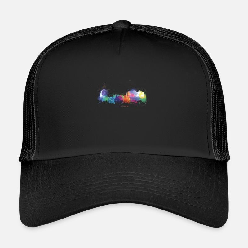 Fischtown Bremerhaven Skyline Sprayed - Trucker Cap - Schwarz/Schwarz