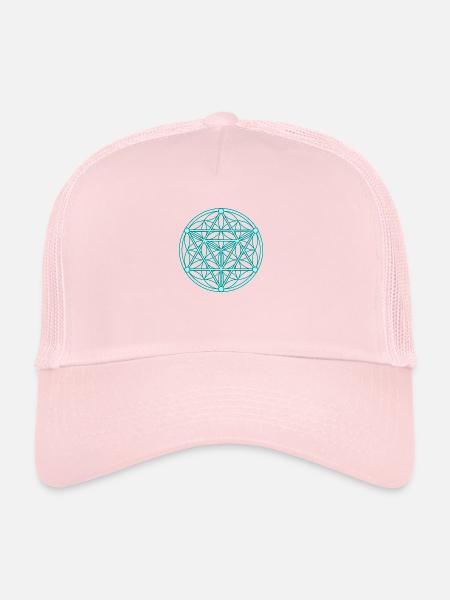 Graine de vie et tétraèdre - Casquette trucker  - rose pâle - Devant