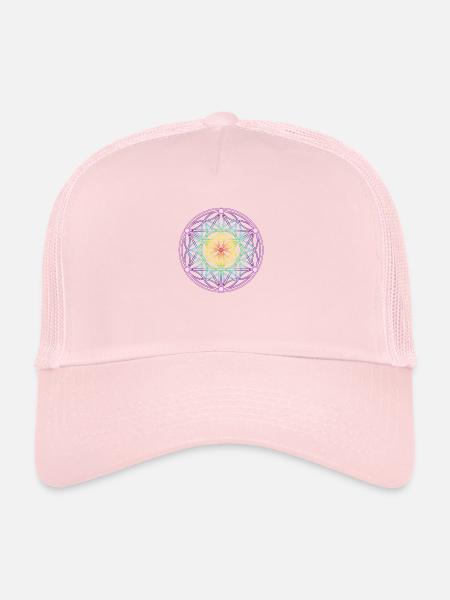 Graine de vie et tétraèdre - Casquette trucker  - rose pâle - Devant