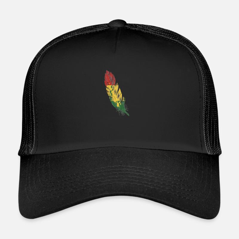 feder rasta - Trucker Cap - Schwarz/Schwarz