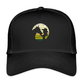 Reiterin Westernreiten Westernreiterin Pferd - Trucker Cap - Schwarz/Schwarz - Vorne