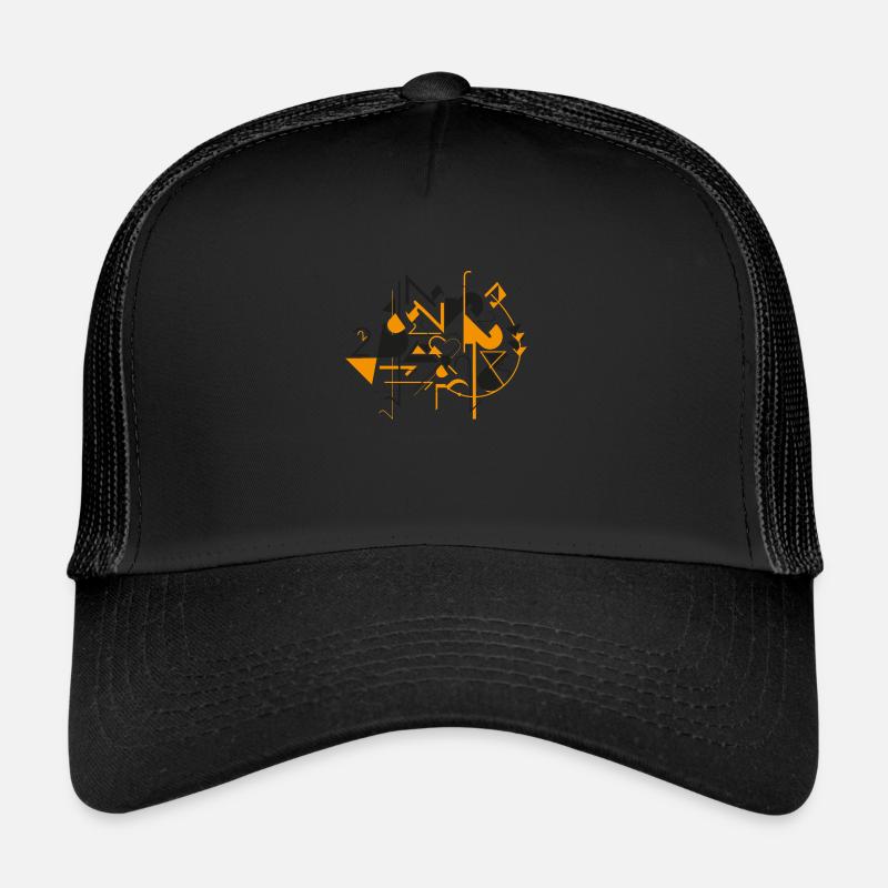 Abstrakte Kunst - Nummer 2 - Schwarz und Orange Trucker Cap