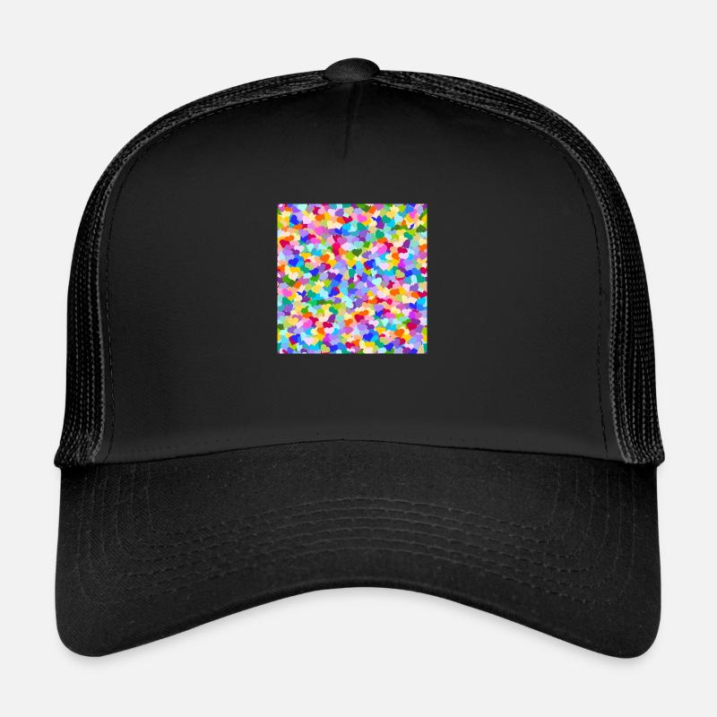 Motif de coeurs arc-en-ciel de confettis Casquette trucker 