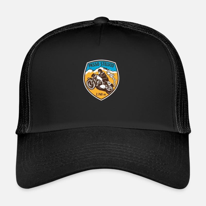 001 stelvio motorcycle i 01 - Trucker Cap - black/black