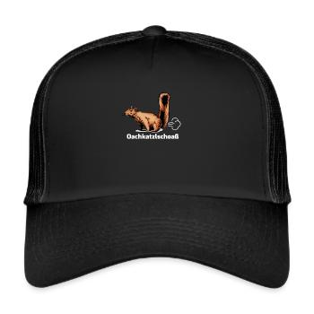Oachkatzlschoaß - Trucker Cap - Schwarz/Schwarz - Vorne