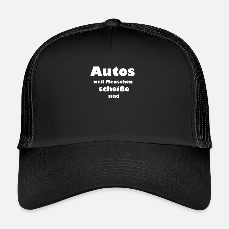 Auto cooler lustiger Spruch - Trucker Cap - Schwarz/Schwarz