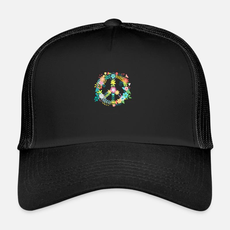 PEACE - Casquette trucker  - noir/noir