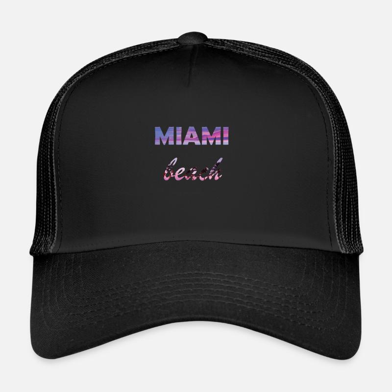 miami beach - Casquette trucker  - noir/noir