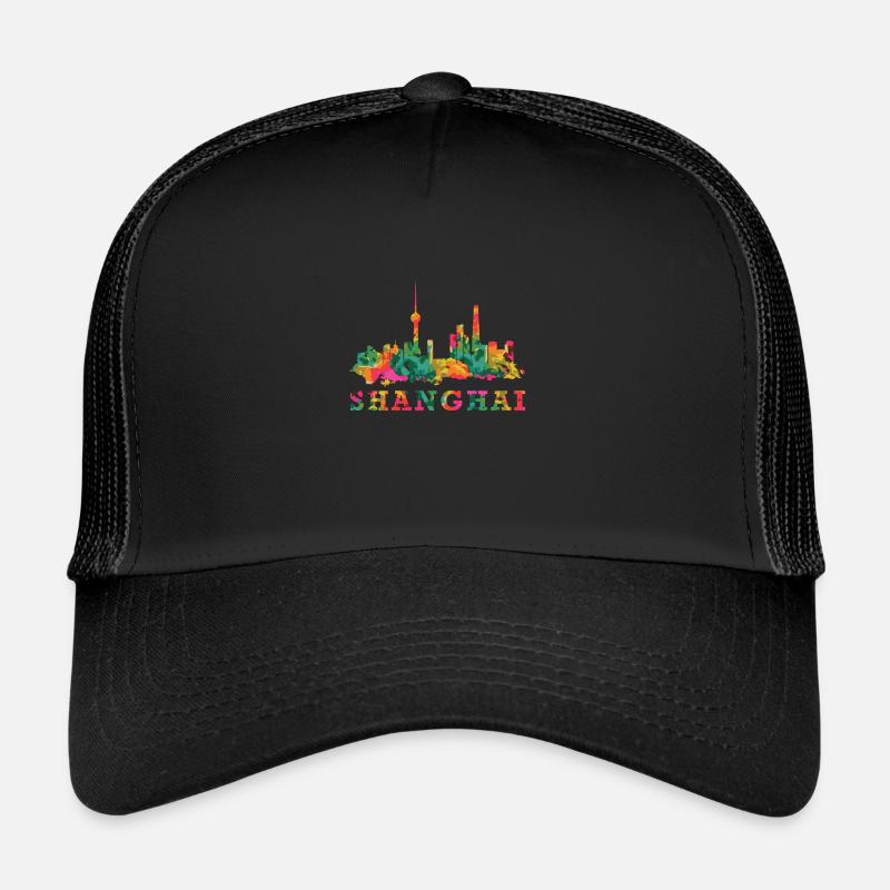 Skyline Shanghai Impression Chine Souvenir Gift Casquette trucker 