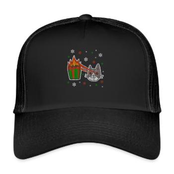 Ugly christmas kittens laser - Trucker Cap - black/black - Front