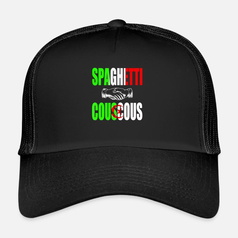 Spaghetti Couscous, italienisch-algerische Küche - Trucker Cap - Schwarz/Schwarz