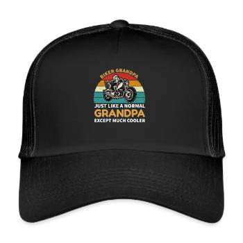 Rinnass Grandpa Grandpa Biker Moto Cadeau - Casquette trucker  - noir/noir - Devant